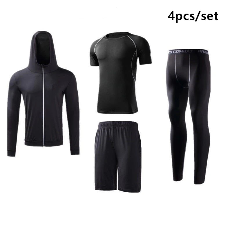 Traje deportivo para hombre, conjuntos para correr, compresión, gimnasio, fitness, ropa deportiva de secado rápido, mallas de baloncesto, ropa interior para correr al aire libre y entrenamiento.