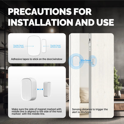 MOES Tuya ZigBee Smart Window Door Gate Sensor Detector Smart Home Security Alarm System Smart Life Tuya App Remote Control