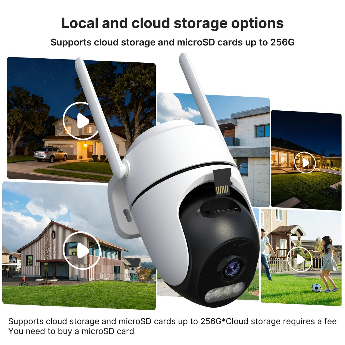 WONSDAR 2pcs PTZ Camera Outdoor IP Camera Video Surveillance WiFi Camera Home Security Protection Motion Detection Alarm iCsee