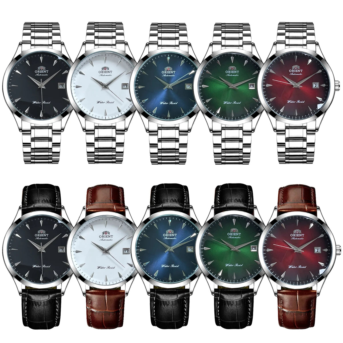 Orient Automatic Men's Watch, Black Dial Stainless Steel Band, Water Resistant Classic Business Wristwatch with Date Display