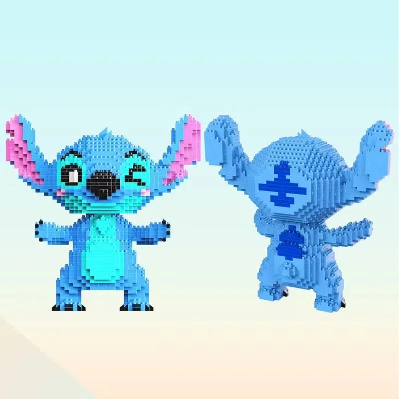Anime Stitch Building Blocks Angel Scrump Guitar Holding Book Stitch Model Assembled Toys Children's DIY Mini Brick Figure
