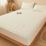 Waterproof Quilted Mattress Cover - Cotton Top, Antibacterial Fiber Fill, TPU Waterproof Layer - A-Class Health Standard
