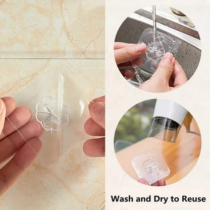 Transparent Self Adhesive Wall Hooks Heavy Duty Multi-Purpose Wall Hook Key Holder Towel Holder For Kitchen Bathroom Accessories