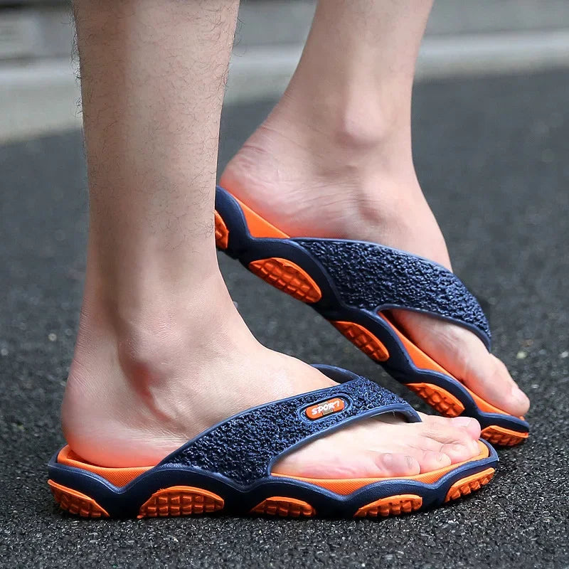 Men's Summer 2025 Trendy Flip-Flops Beachwear Slippers Anti-slip Deodorant Casual Shoes Plastic Slip-On Sandals for Adults