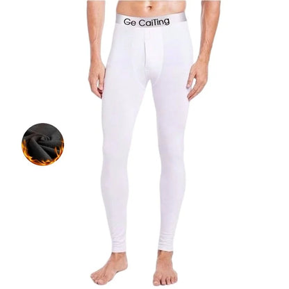 Thermal Underwear Men Thin Fleece Leggings Elastic Underpants Solid Color Render Pants Slim Men Clothing Soft