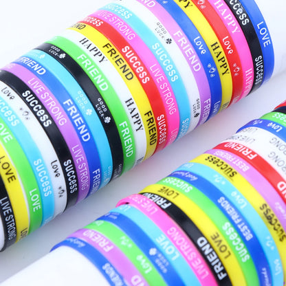 Lote de 20/30/50/100 pulseras de silicona luminosas multicolores para hombre y mujer, estilo mixto, regalo de joyería