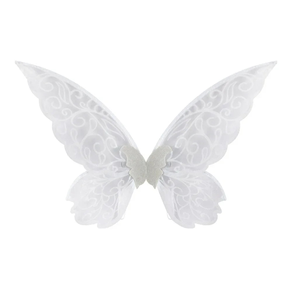 Fantasy Colorful Butterfly Fairy Wings Organza Sparkle Cosplay Wings Handmade Elf Wings Costume for Adult Kid