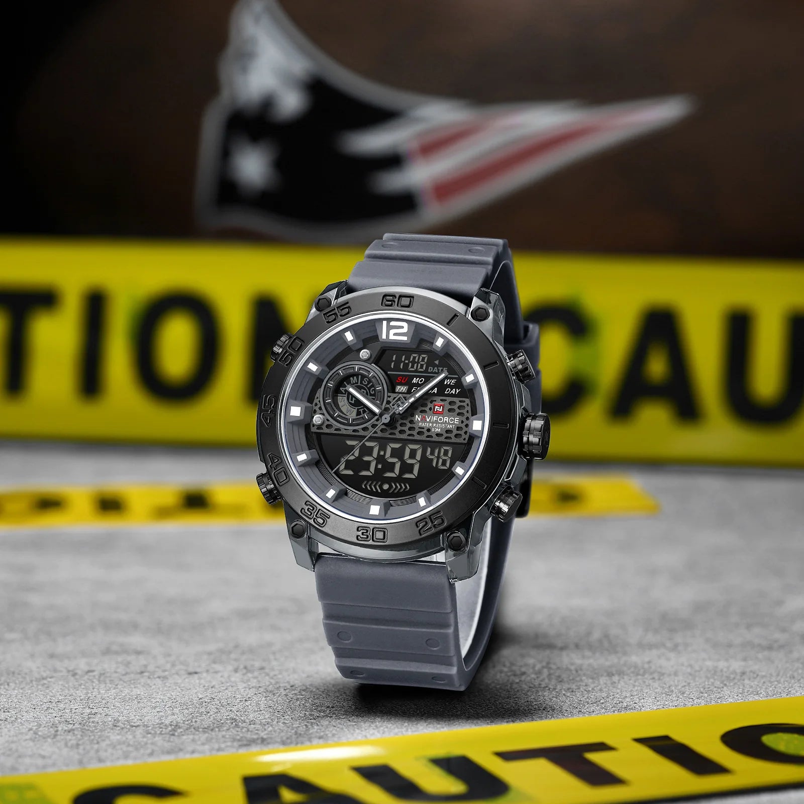 NAVIFORCE 6104 Fashion Sports Electronic Quartz Watch Men Calendar Luminous Outdoor Casual Digital Watches for Man reloj hombre