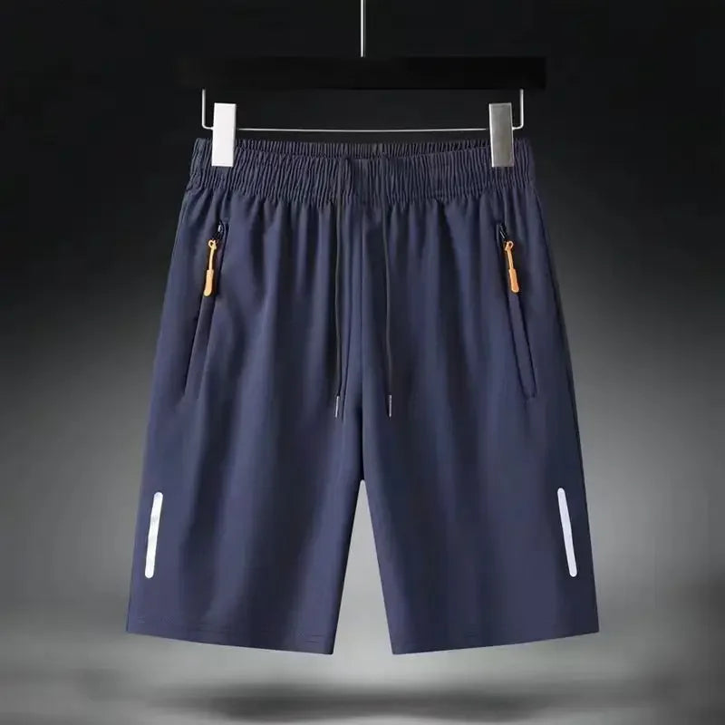 Verão dos homens shorts de seda gelo correndo ginásio esporte shorts secagem rápida respirável praia calça curta fitness jogging legal casual roupas esportivas