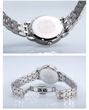 BERNY Women Watch Ladies Quartz Roman Numerals Day Top Calendar Watches Sapphire Glass Solid Steel Strap Women Wristwatch