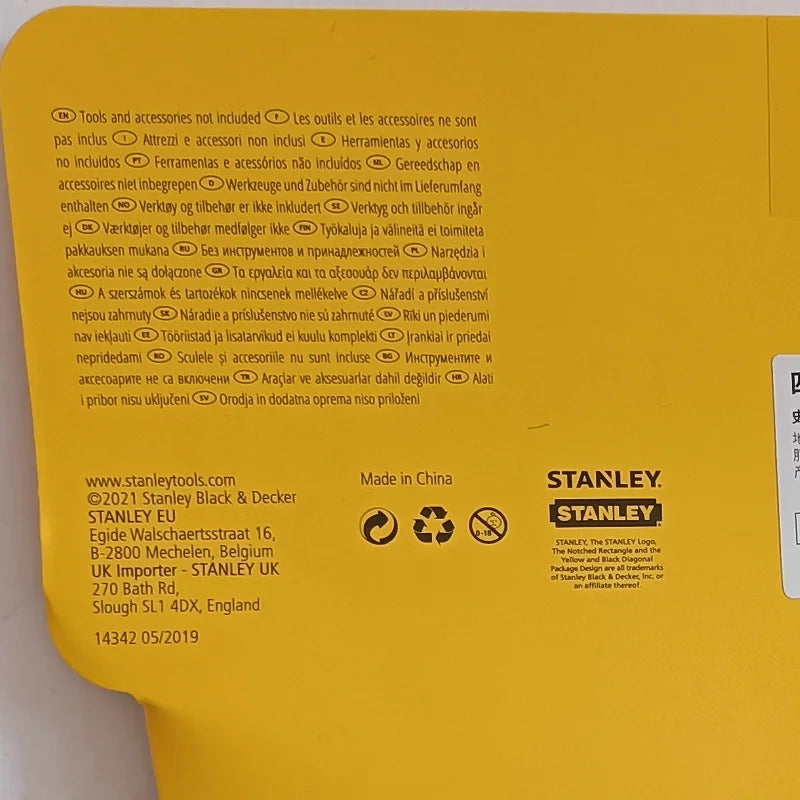 Bolsa de ferramentas profissional reforçada Stanley, organizador pequeno aberto vazio, bolsa multiuso para ferramentas, mecânico e eletricista, 1 pc