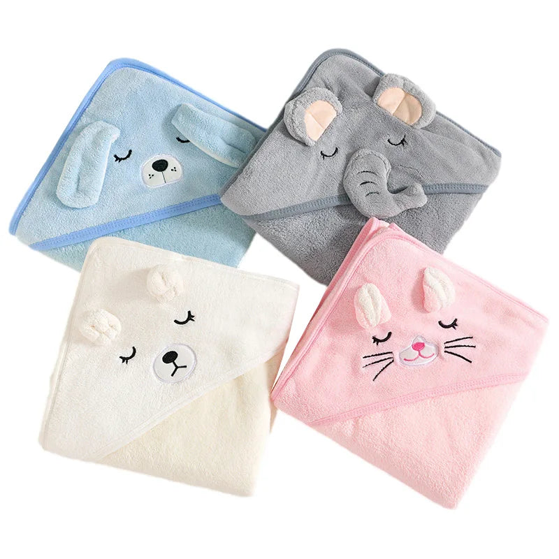 Toallas de baño con dibujos de animales para bebés, suaves y con capucha para recién nacidos, bata de baño para niños pequeños, cálida manta para dormir para niños y niñas.