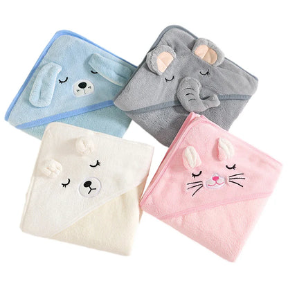 Toallas de baño con dibujos de animales para bebés, suaves y con capucha para recién nacidos, bata de baño para niños pequeños, cálida manta para dormir para niños y niñas.