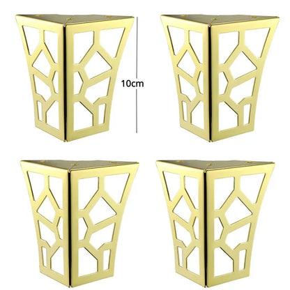 4 pçs 10cm moderno metal clássico móveis pés oco para fora geométrico sofá pernas mesa armário pé suporte móveis ferragem