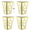 4 patas de metal clásicas modernas para muebles, de 10 cm, huecas, geométricas, para sofá, mesa, armario, soporte para pies, herrajes para muebles. 