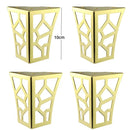 4 patas de metal clásicas modernas para muebles, de 10 cm, huecas, geométricas, para sofá, mesa, armario, soporte para pies, herrajes para muebles. 