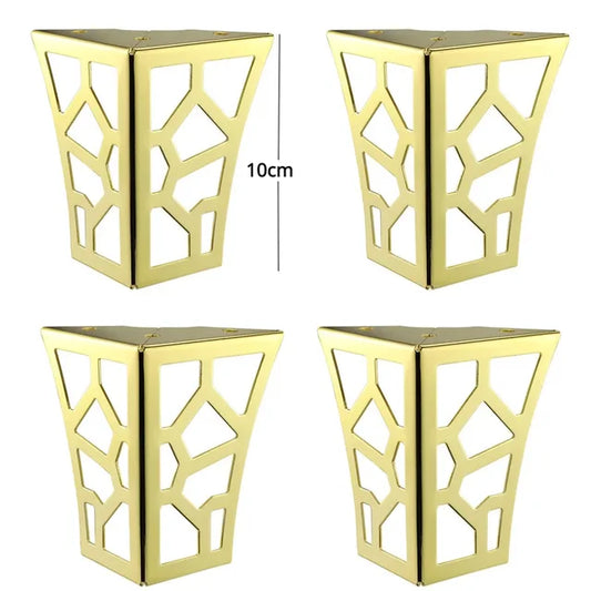 4pcs 10cm Modern Metal Classic Furniture Legs Hollow Out Geometric Sofa Legs Table Cabinet Foot Support Furniture Hardware 