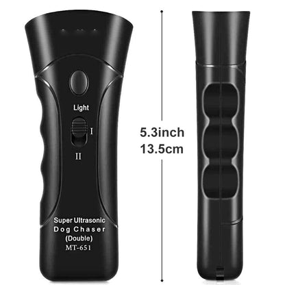 Ultrasonic Dog Chaser Stop Aggressive Animal Attacks Dog Repeller Stop Bark Device with LED Flashlight Pet Dog Training Tools