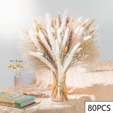 105pcs Natural Dried Flowers Pampas Floral Bouquet Boho Country Home Decoration Rabbit Tail Grass Reed Wedding Decor Arrangement