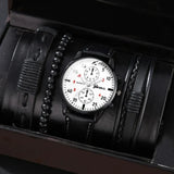 Reloj de pulsera de cuarzo para hombre, correa de cuero marrón, informal, de lujo, sin caja, 4 unidades, 2 unidades, 1 unidad 