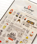 Suatelier City Stickers Korea Scrapbooking DIY Deco Sticker Junk Journal Supplies Planner Diary Photo Album Craft Material
