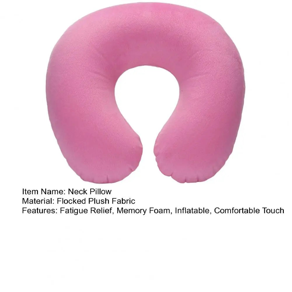 Almohada de cuello en forma de U, inflable, para aliviar la fatiga, para viajes, reposacabezas de vuelo, cojín para dormir en forma de U para avión.