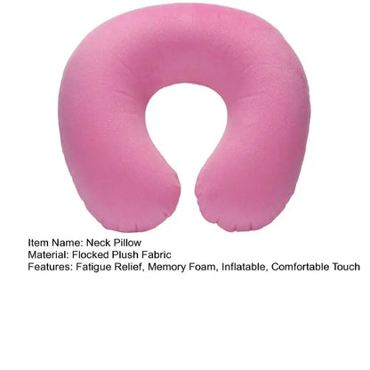 Almohada de cuello en forma de U, inflable, para aliviar la fatiga, para viajes, reposacabezas de vuelo, cojín para dormir en forma de U para avión.