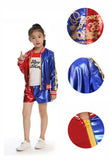Girls Harley Squad Monster Shirt Quinn Costume Printed Jacket Shirt Pants Gloves Suicide Quinn Cosplay Halloween Costume