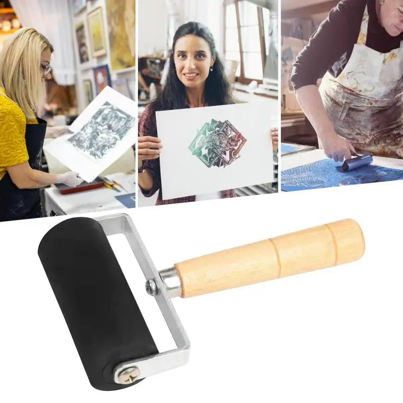 Rodillo de goma profesional Brayer para pintura con tinta, rodillo para grabado, proyectos de arte y manualidades, herramienta de estampado con tinta, rodillo de pintura #W0