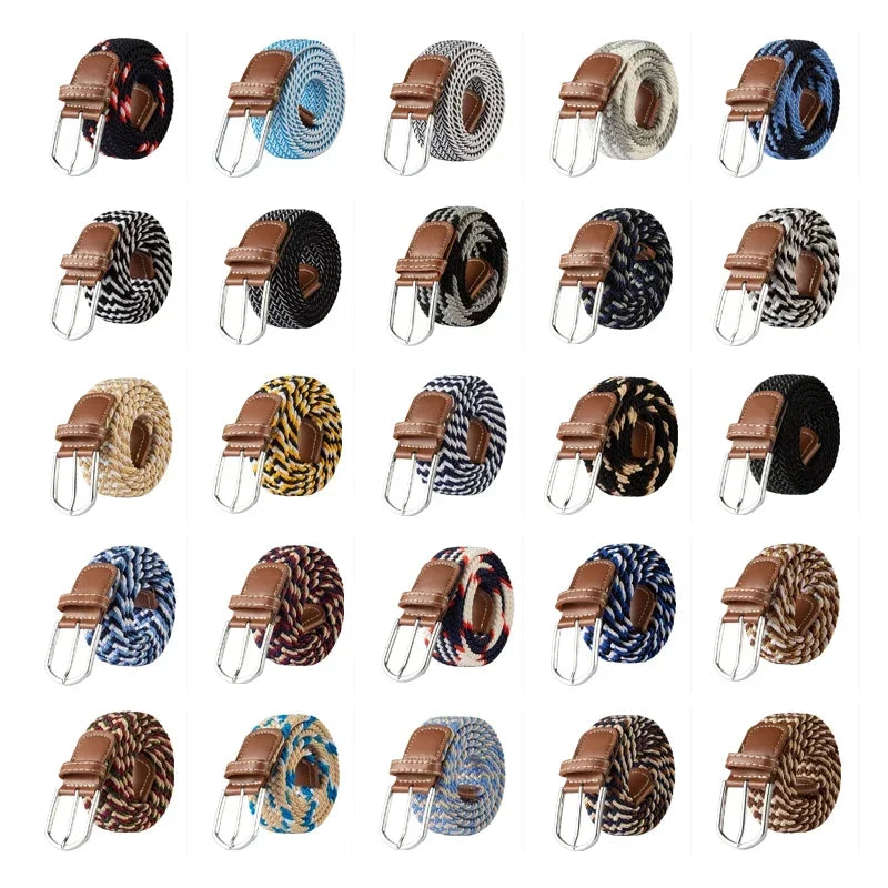 Women's Belt Fashion Casual Woven Elastic Belt Outdoor Sports Military Tactical Strap Climbing Work Belt Unisex Jeans Pants