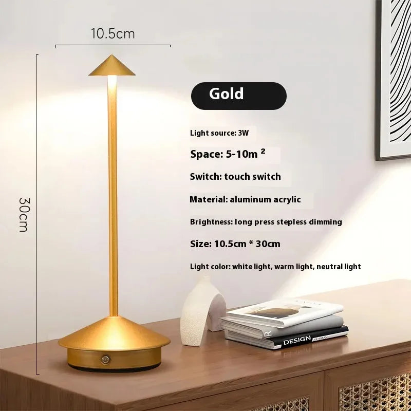 Rechargeable Table Lamp Creative Dining Touch LED Hotel Bar Coffee Pina Pro Table Lamp Decorative Desk Lamp