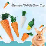 Hamster Rabbit Chew Toy Bite Grind Teeth Toys Corn Carrot Woven Balls for Tooth Cleaning Radish Molar Toys Cat Pet Supplies 1pc