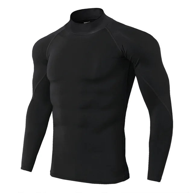 Manga longa musculação esporte camiseta masculina, camisa corrida seca rápida, ginásio Top de compressão, Fitness Rashgard apertado