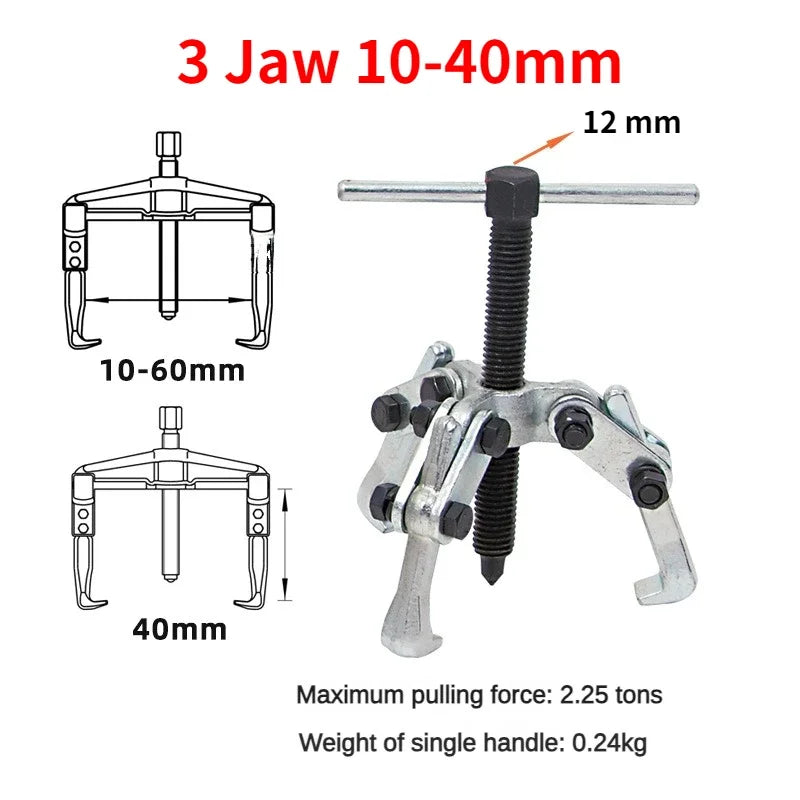 Extractor de engranajes automotriz de 2 y 3 mordazas, herramienta para extraer la cadena del limpiaparabrisas, extractor de volante de 10 a 80 mm, herramientas mecánicas para reparación de automóviles.