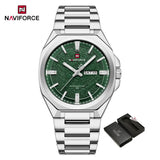 New Style NAVIFORCE Men's Wrist Watch 3ATM Waterproof Stainless Steel Band Luminous Pointer Display Luxury Boys Watches Gifts