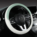 Perforated Nappa Leather Car Steering Wheel Cover Warm in Winter and Cool in Summer, Universal 15 Inch,  Anti-Slip, Odorless