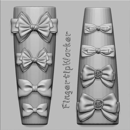 1Pc Chain Ice Flower Fox Spoon Fork Dragon Snake Butterfly 3D Acrylic Mold Nail Art Decorations  DIY Design Silicone Nails Mold