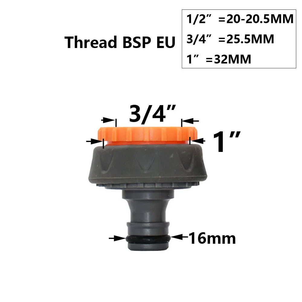 Conector rápido para manguera de jardín, acoplador de tubería de 1/2, 3/4 y 1 pulgada, conector de agua de parada, junta de reparación de 16/20/32 mm, accesorio para sistema de riego