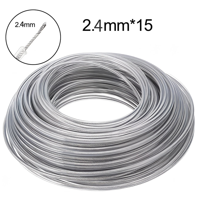 COSY 3mm Steel Wire Nylon Line Brushcutter Trimmer Rope Lawn Mower Cord Wear-resistant Sharp Replacement Garden Tool Accessory