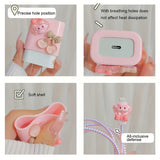New Cable Protector For iPhone 15 14 13 12 18W/20W Charger Cute Pink Girl Design Protection Cover Data Line Winder Protective