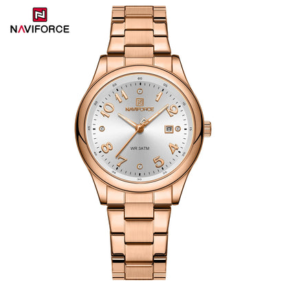 NAVIFORCE Luxury Watch for Women Waterproof Luminous Date Stainless Steel Ladies Quartz Watches Fashion Casual Wristwatch Girl
