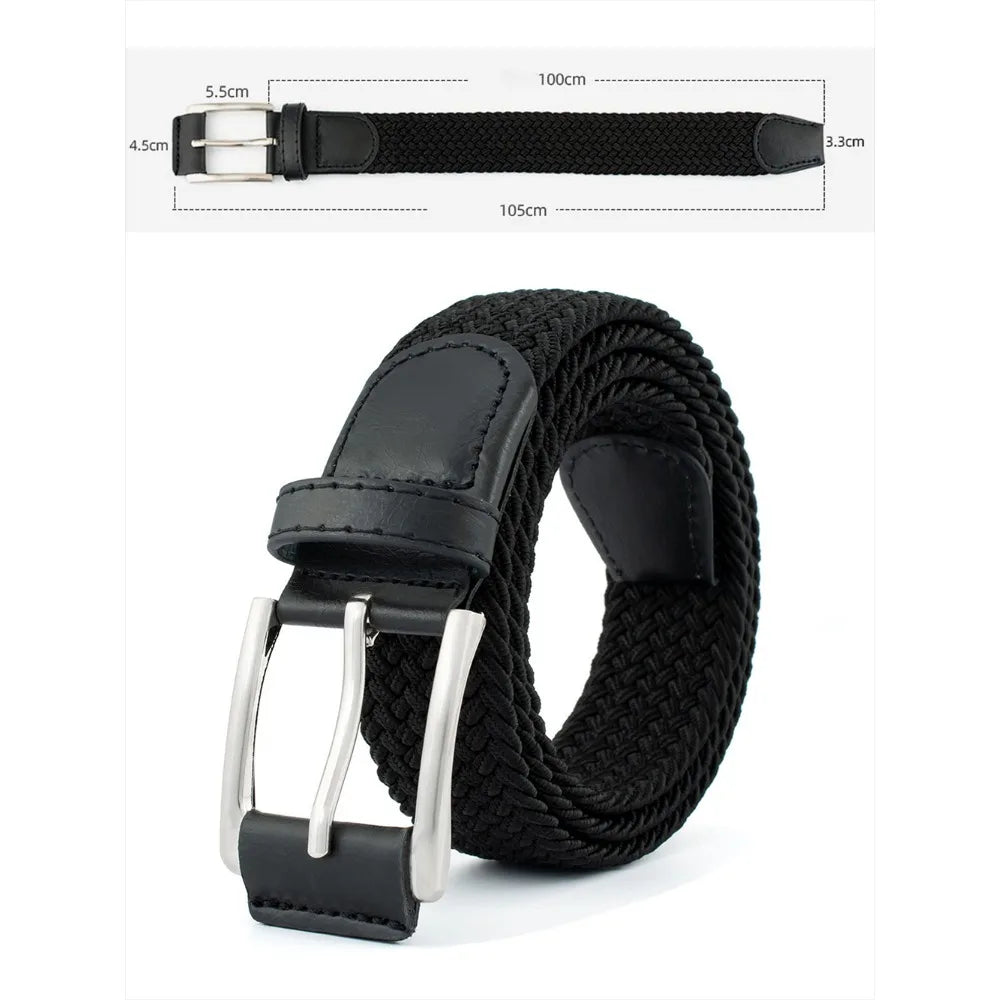Stretch Woven Breathable Alloy Pin Buckle Belt for Men Women High Quality Casual Jeans Golf Canvas Multifunctional Outdoor Belt