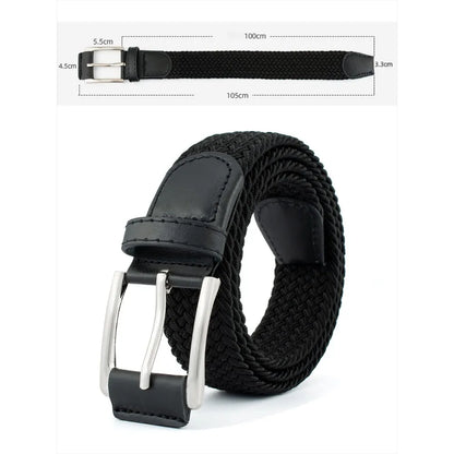 Stretch Woven Breathable Alloy Pin Buckle Belt for Men Women High Quality Casual Jeans Golf Canvas Multifunctional Outdoor Belt