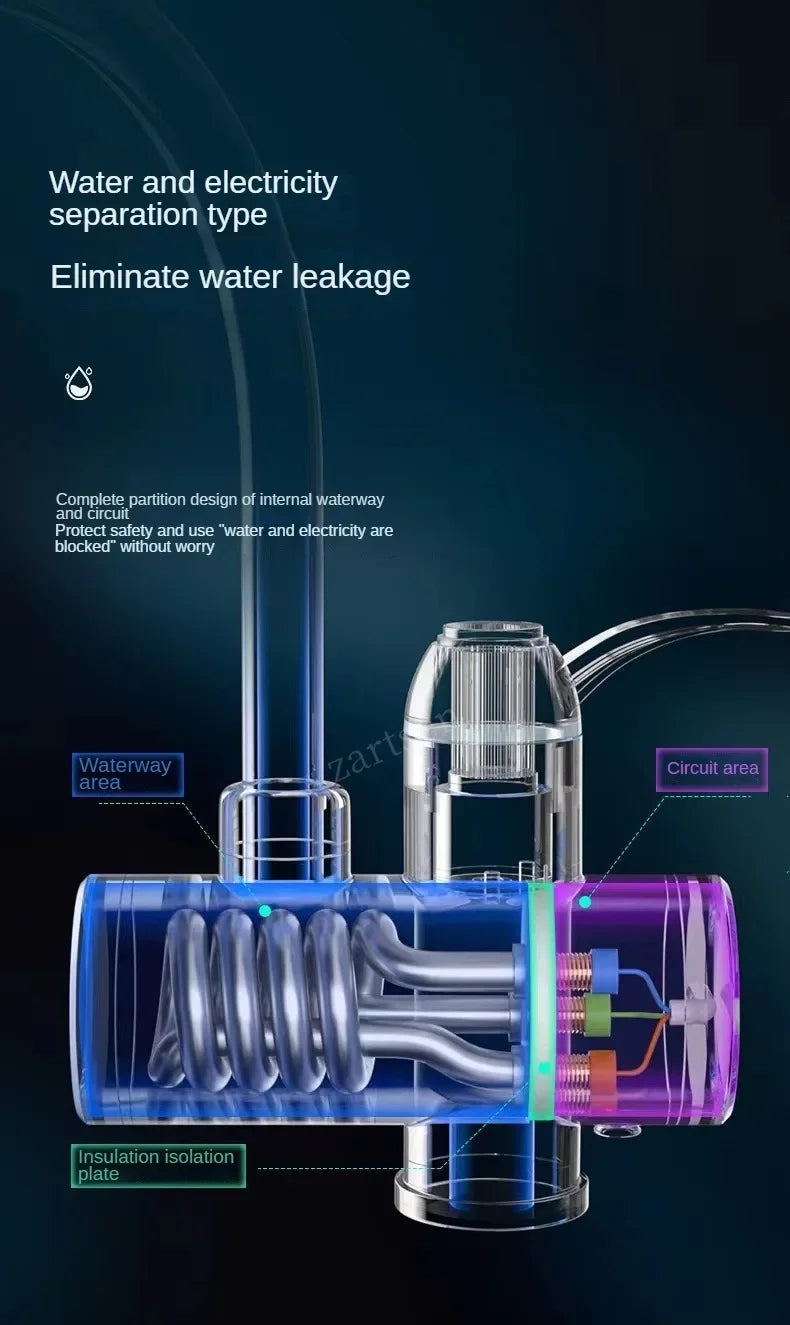 Electric Kitchen Water Heater Tap Instant Hot Water Faucet Heater Cold Heating Faucet Tankless Instantaneous Water Heater