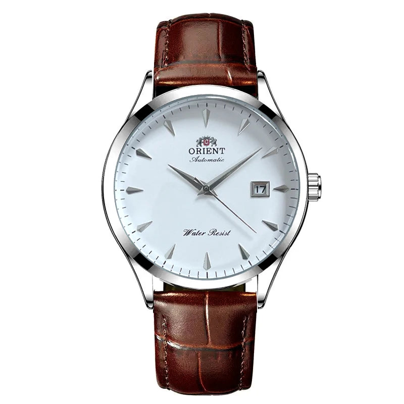Orient Automatic Men's Watch, Black Dial Stainless Steel Band, Water Resistant Classic Business Wristwatch with Date Display