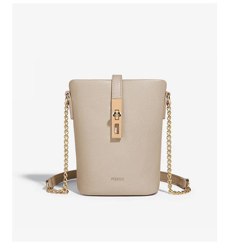 FOXER Brand Chic Mini Cellphone Bag Women's Shoulder Bag PU Leather Fashion Girl's Travel Small Crossbody Bag Purse