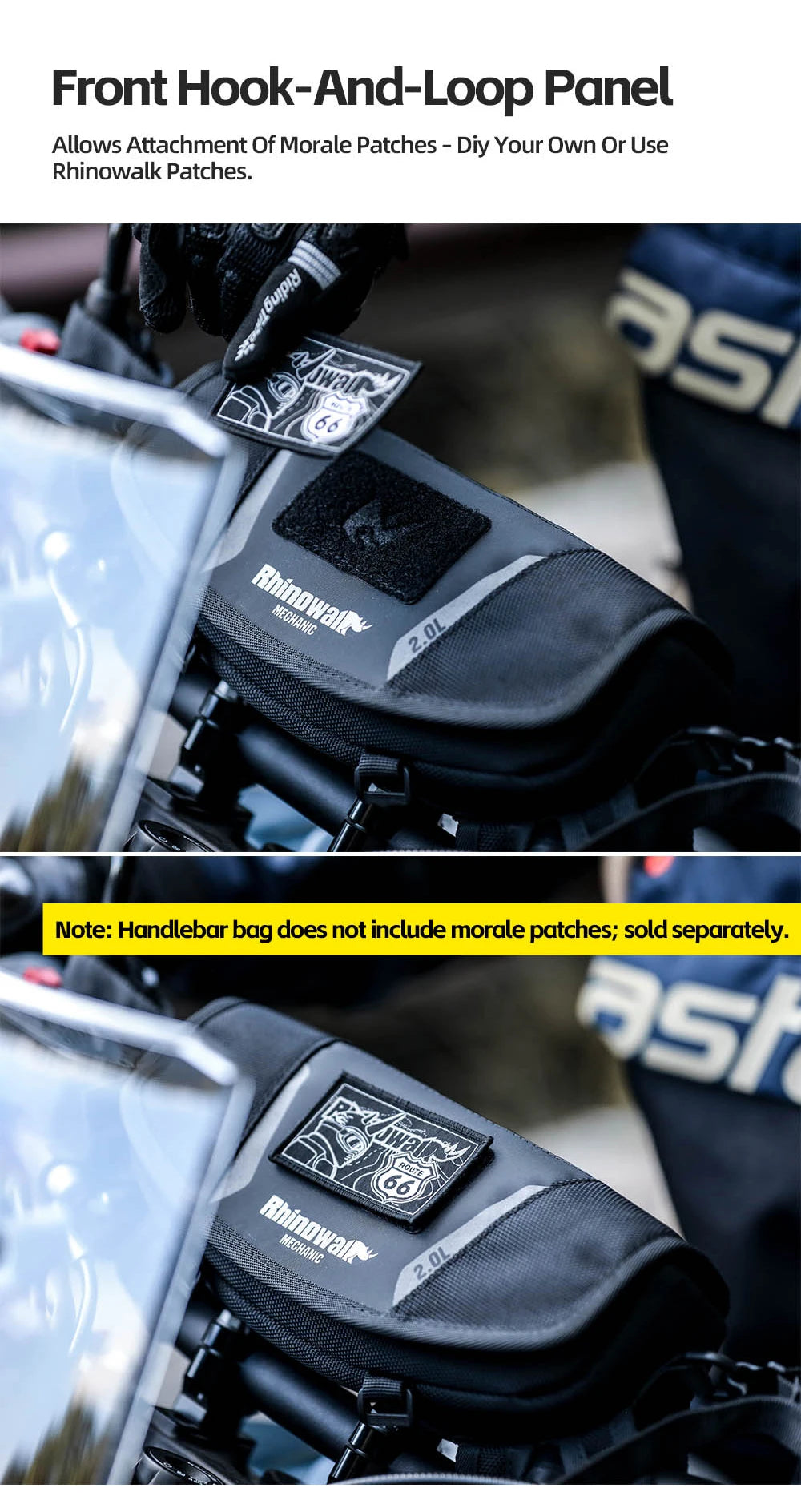 Rhinowalk Motorcycle Handlebar Bag Waterproof Universal Storage Bag Travel Motor Accessory For BMW1250ADV KTM890 CF450 Kawasaki