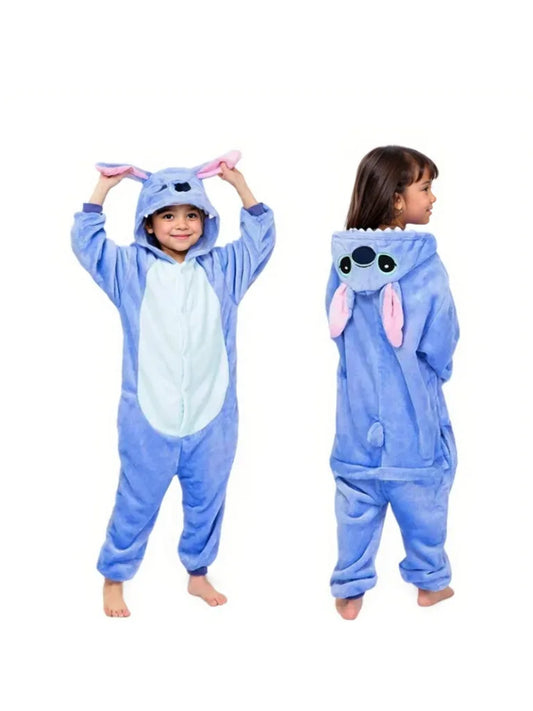 Lilo Stitch Cosplay Costume Boys Girls Spider Pajamas Plush Winter Warm Clothes for Boys Girls Halloween Christmas Gifts