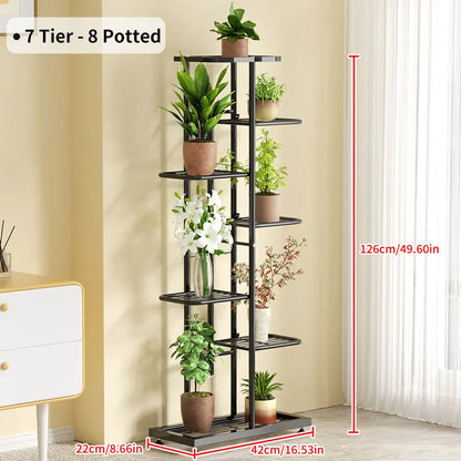 Plant Stand Flower Stand 4/6/8 Tier Flower Pot Shelf Balcony Indoor Multi-layer Storage Rack Succulent Plant Flower Rack