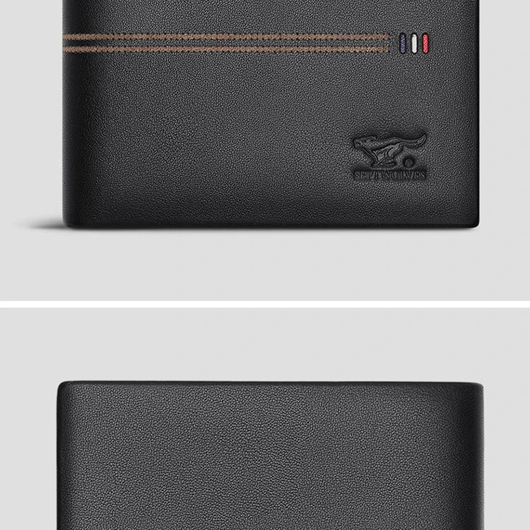 Septwolves Genuine Leather Wallets For Men Original Leather Wallet Man Cowhide Wolf Pattern With Brand Box Father Lover Gift